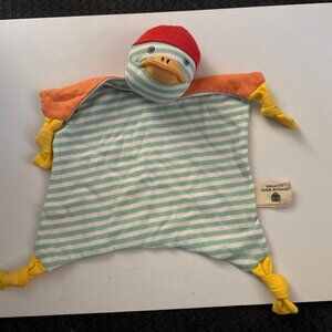 Organic Farm Buddies Duck Lovey Baby Blanket Red Cap Hat Striped Knots C39